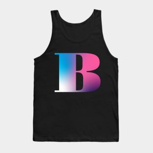 Capital Letter B Monogram Gradient Pink Blue White Tank Top